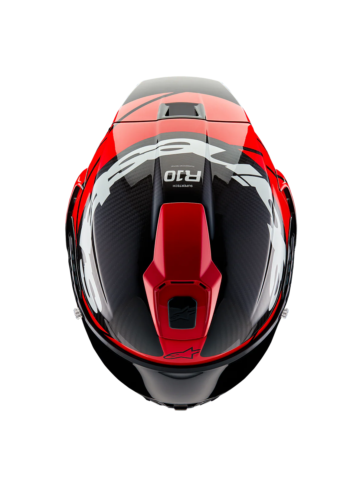 Alpinestars Supertech R10 Solid ECE 06 / Black Carbon Bright Red Glossy 1363