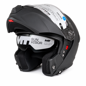 MT Modular Motorcycle Helmet – Matte Black | Flip-Up Full Face Helmet with Internal Sun Visor & Pinlock-Ready Visor