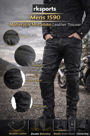 Pantalon de moto en cuir RK Sports 1590