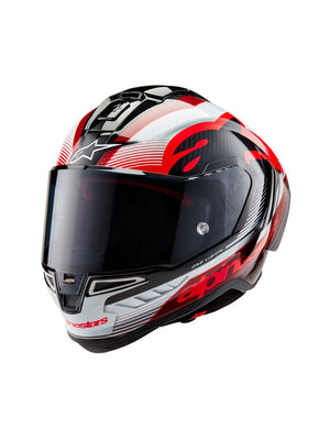 Alpinestars Supertech R10 Element Helmet ECE 06 /  Carbon Red Fluo Dark Flue Matt 1383
