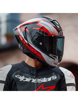 Alpinestars Supertech R10 Element Helmet ECE 06 /  Carbon Red Fluo Dark Flue Matt 1383