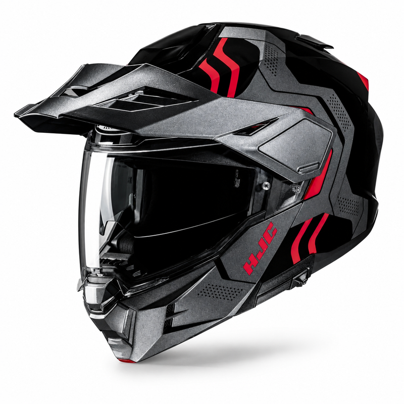 HJC i80 Flip Front Adventure Motorcycle Helmet Black and Red