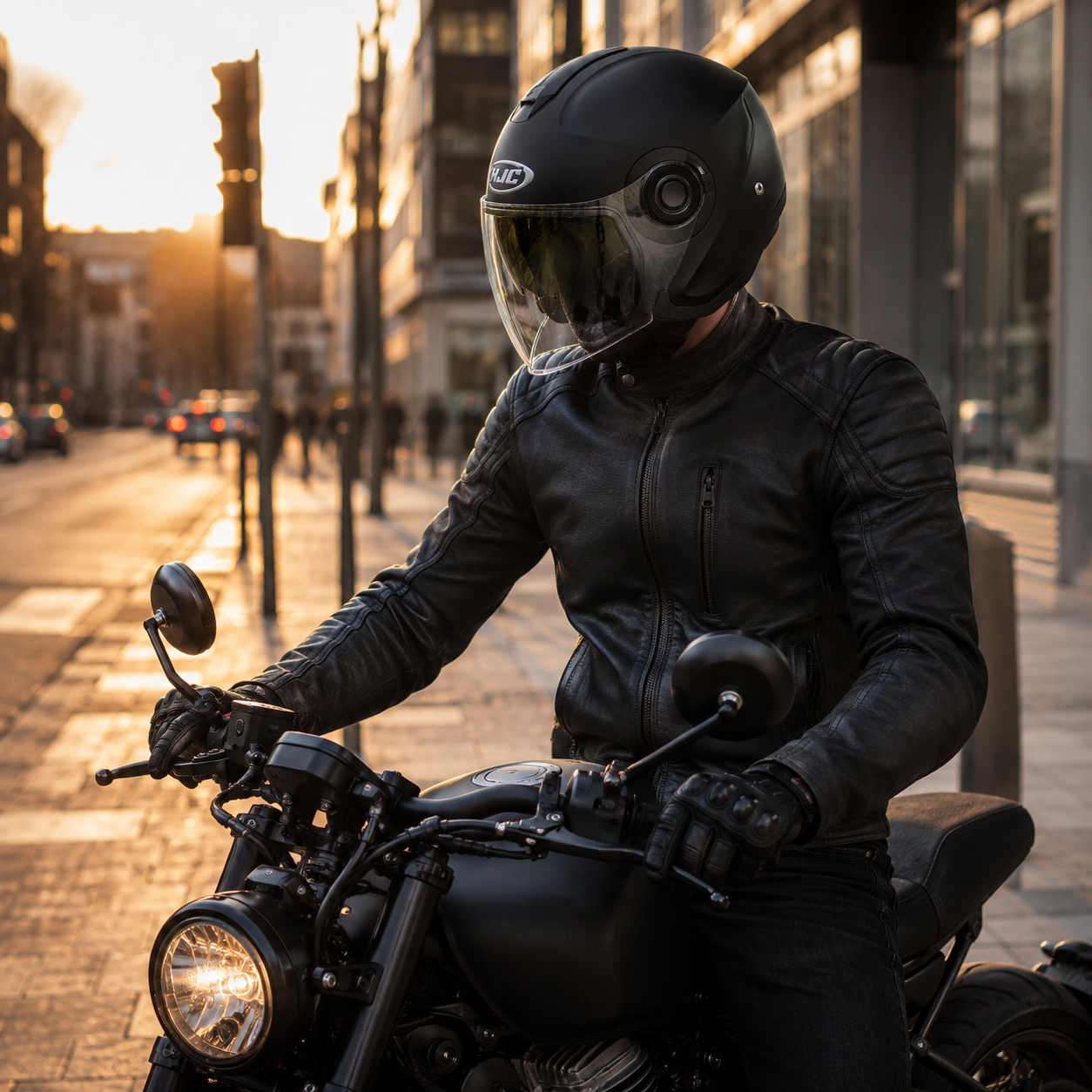 Motorcycle helmets HJC i40 SEMI MAT Black / SEMI FLAT BLACK