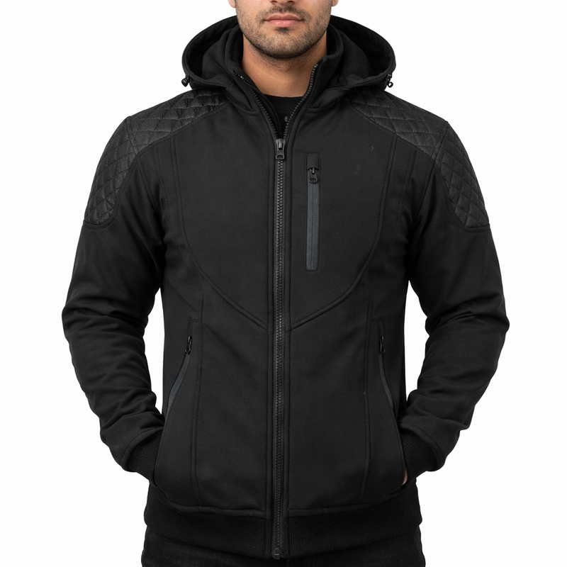 RKSports Motorcycle Motorbike 291 CE Armor Waterproof Soft Shell Hoodie Jacket