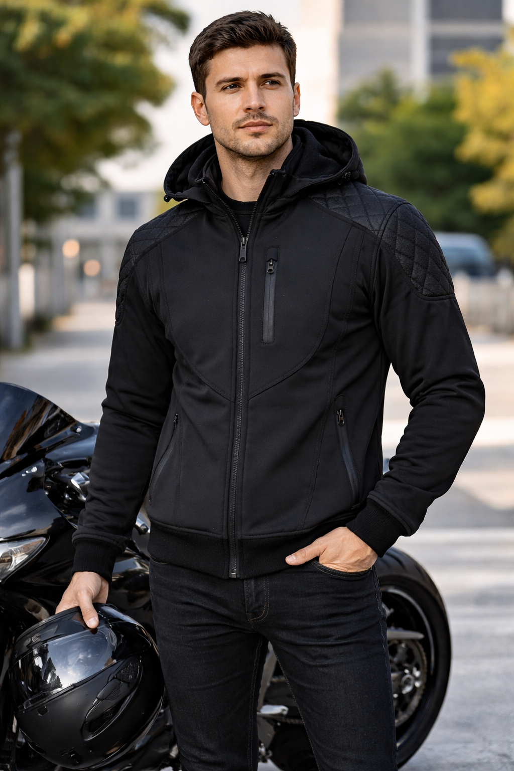Sweat à capuche moto blindé souple RK Sports 291 CE Armor