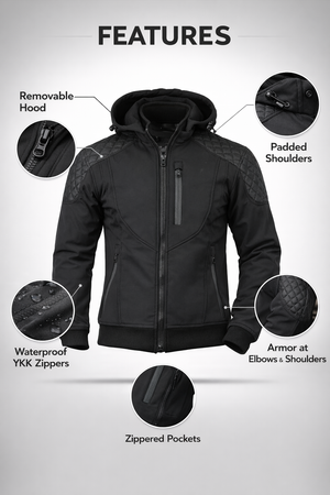 Sweat à capuche moto blindé souple RK Sports 291 CE Armor