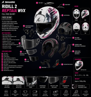 Casque Moto Intégral Shark Ridill 2 Reptaia Wvx