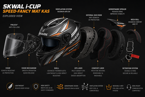 Casque intégral de moto Shark Skwal I-Cup Speed-Fancy Mat Kas