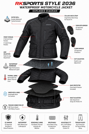 Combinaison moto RK Sports Textile Style 2036