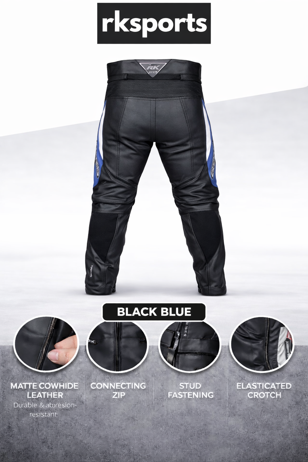 Pantalon de moto en cuir Chief RK Sports