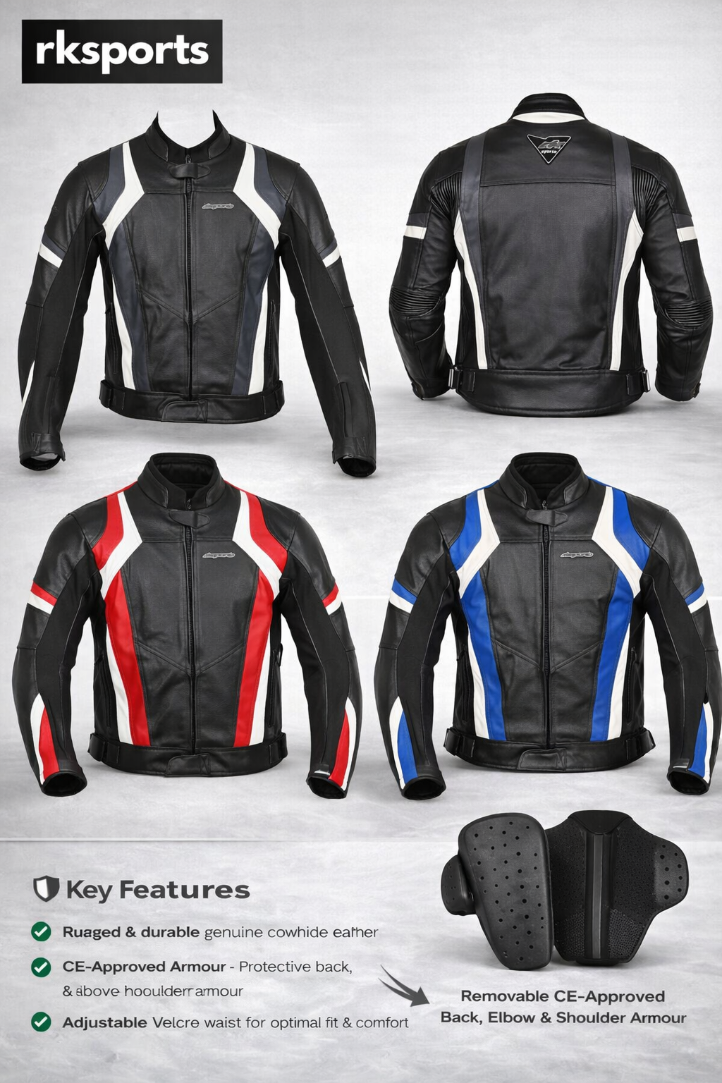 Blouson Moto en Cuir RK Sports Speed 7