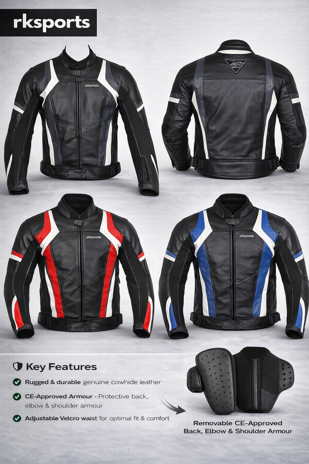 Blouson Moto en Cuir RK Sports Speed 7