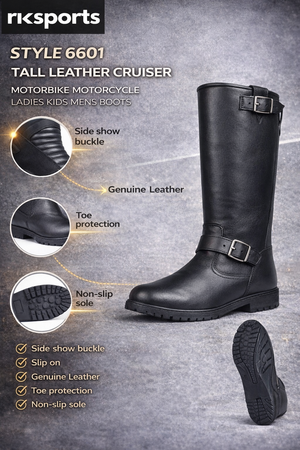 RK Sports Style 6601 Tall Cruiser Kids Motorcycle Boots