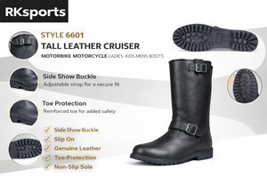 RK Sports Style 6601 Tall Cruiser Kids Motorcycle Boots