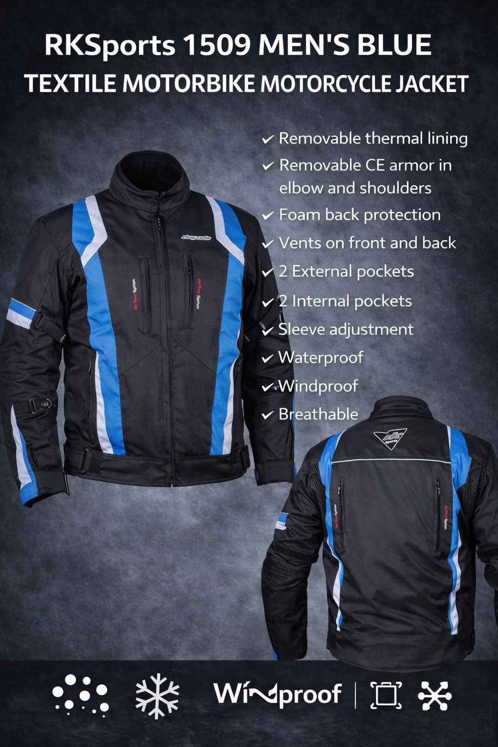 Blouson de protection moto Proto Textile 1509