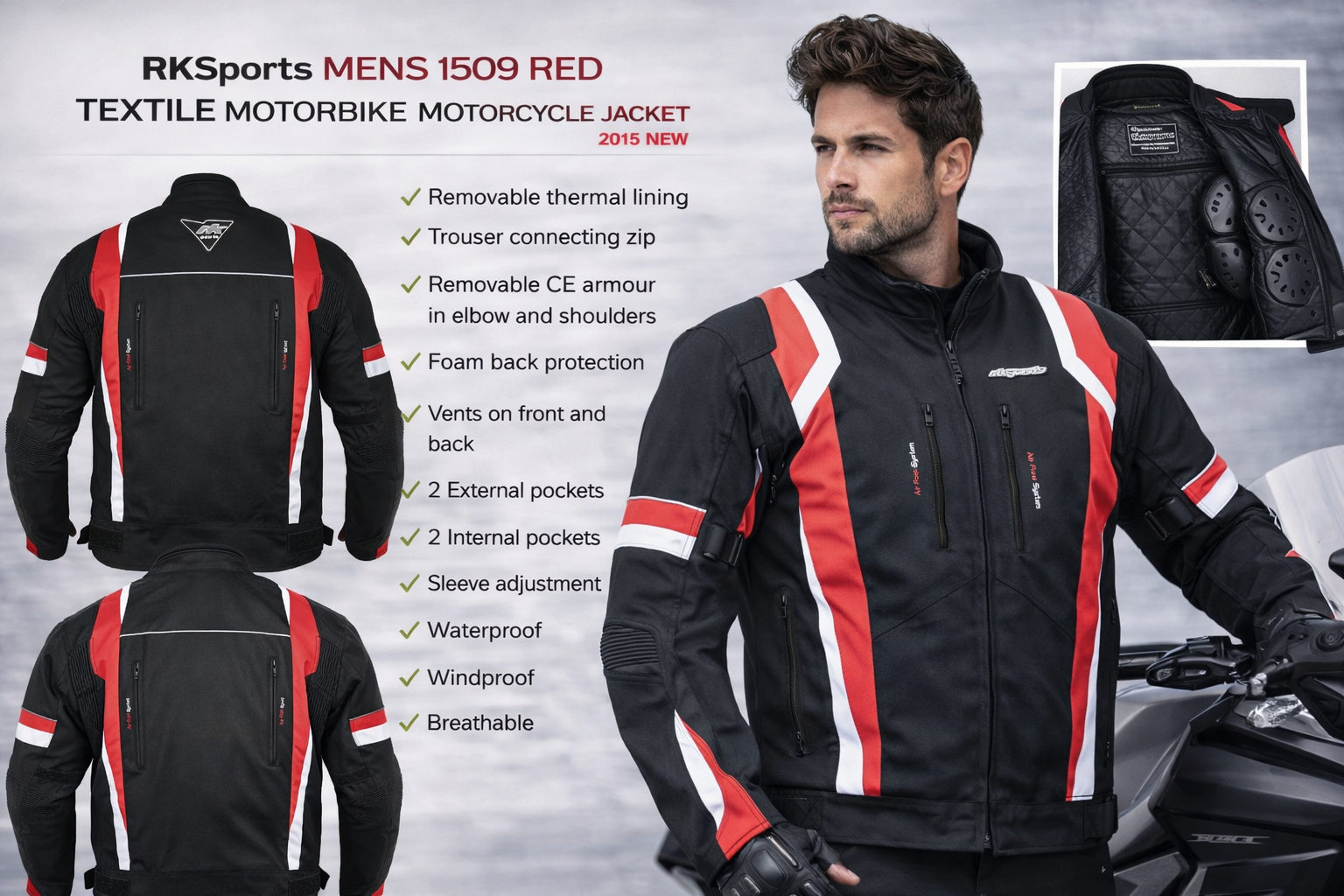 Blouson de protection moto Proto Textile 1509