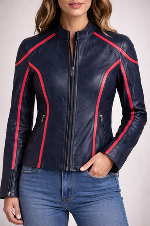 Blouson de moto tendance noir et rose pour femme RK Sports