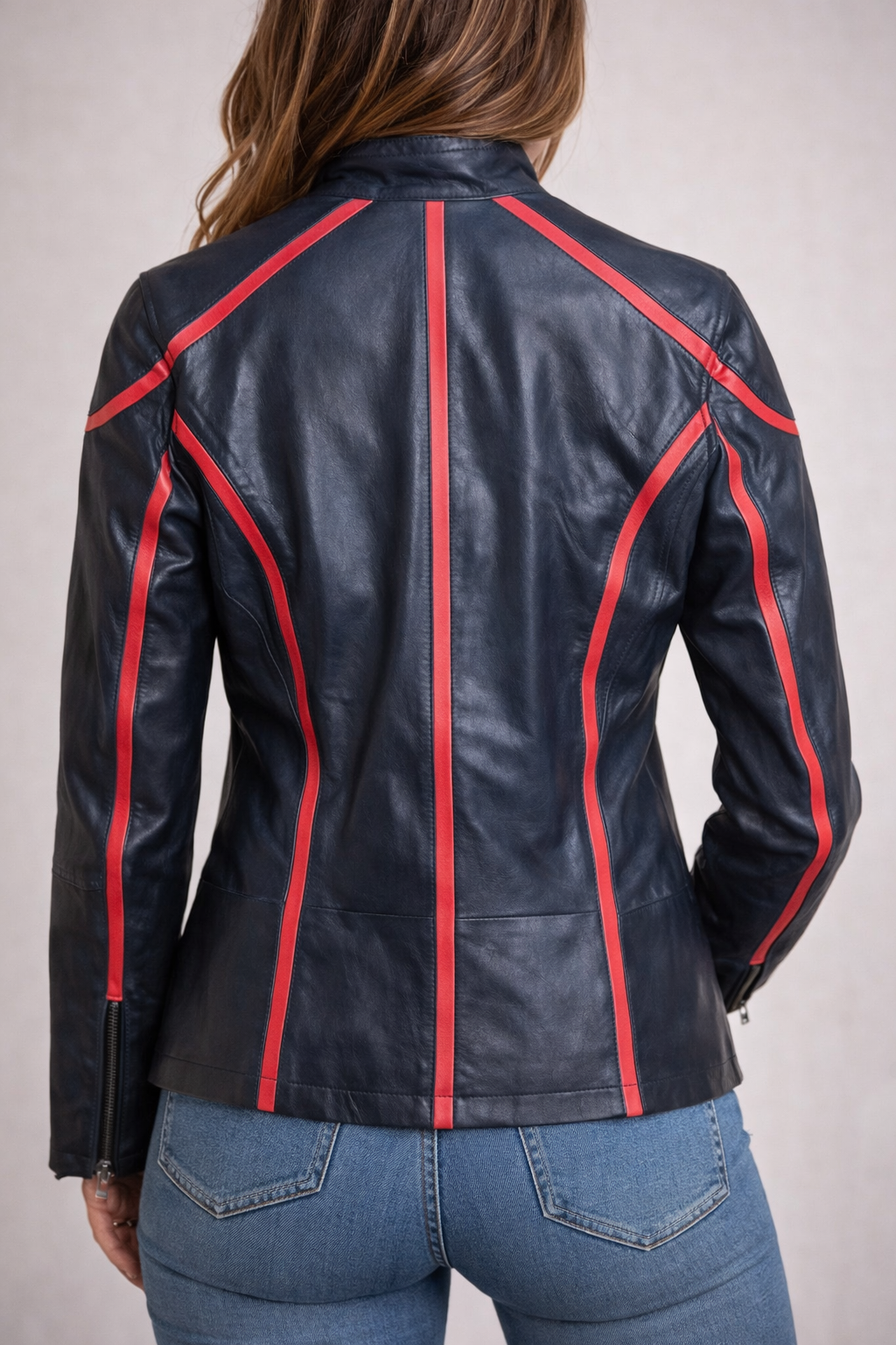 Blouson de moto tendance noir et rose pour femme RK Sports