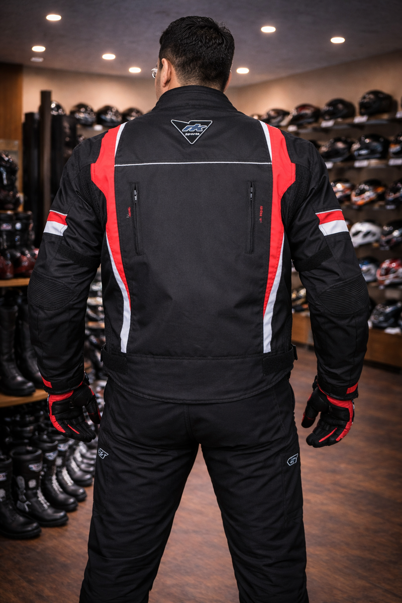 RKSports 1509 Motorbike Waterproof Red Suit Combination Trousers +Jacket CE Men