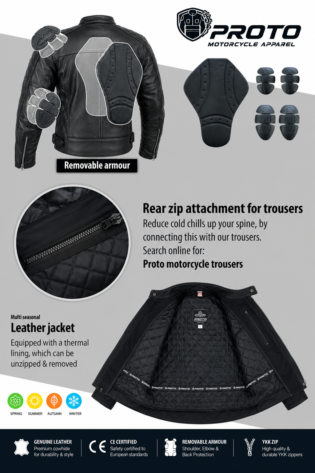 Blouson de moto en cuir style RK Sports 04