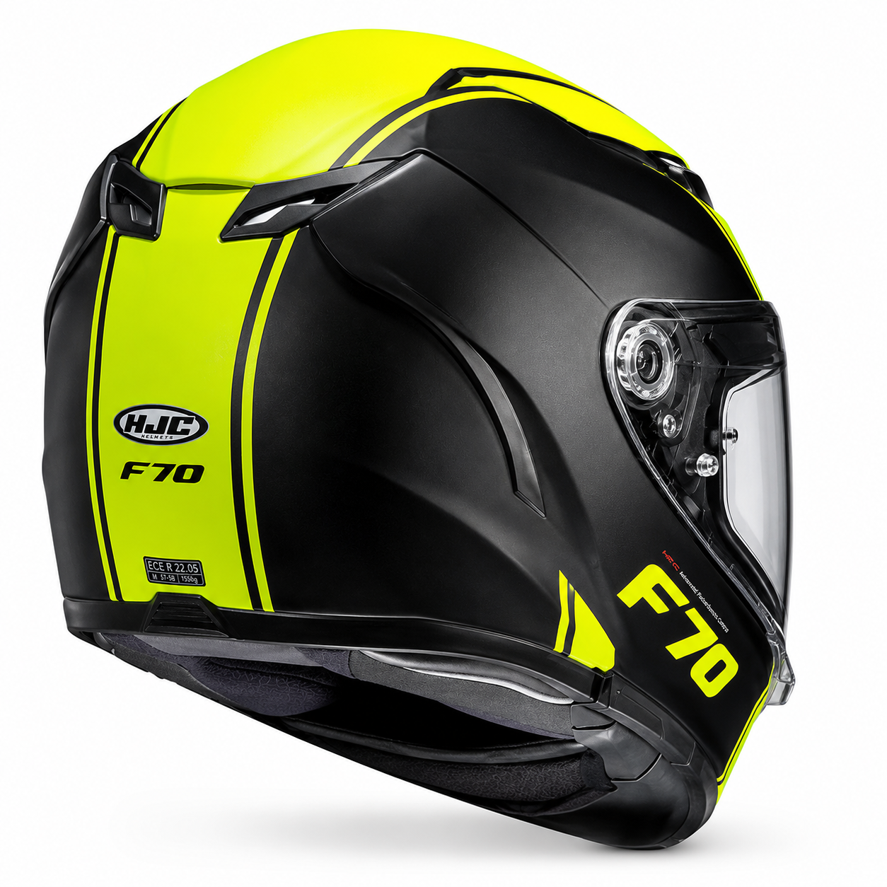 HJC F70 Mago MC4HSF Fluo Yellow Motorcycle Motorbike Helmet