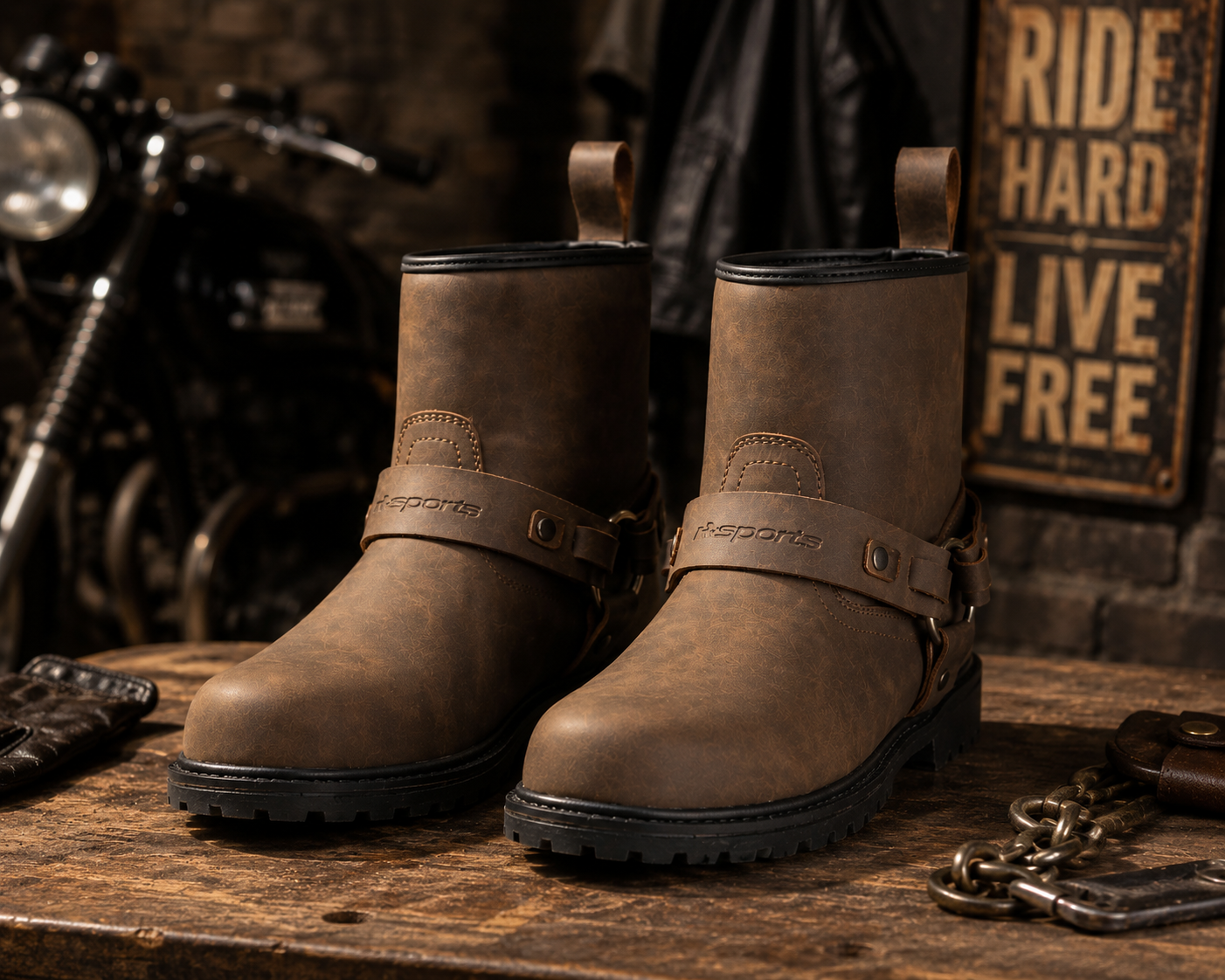 Bottes de moto Proto Leather style Cruiser court 10055
