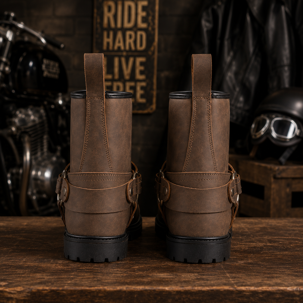 Bottes de moto Proto Leather style Cruiser court 10055