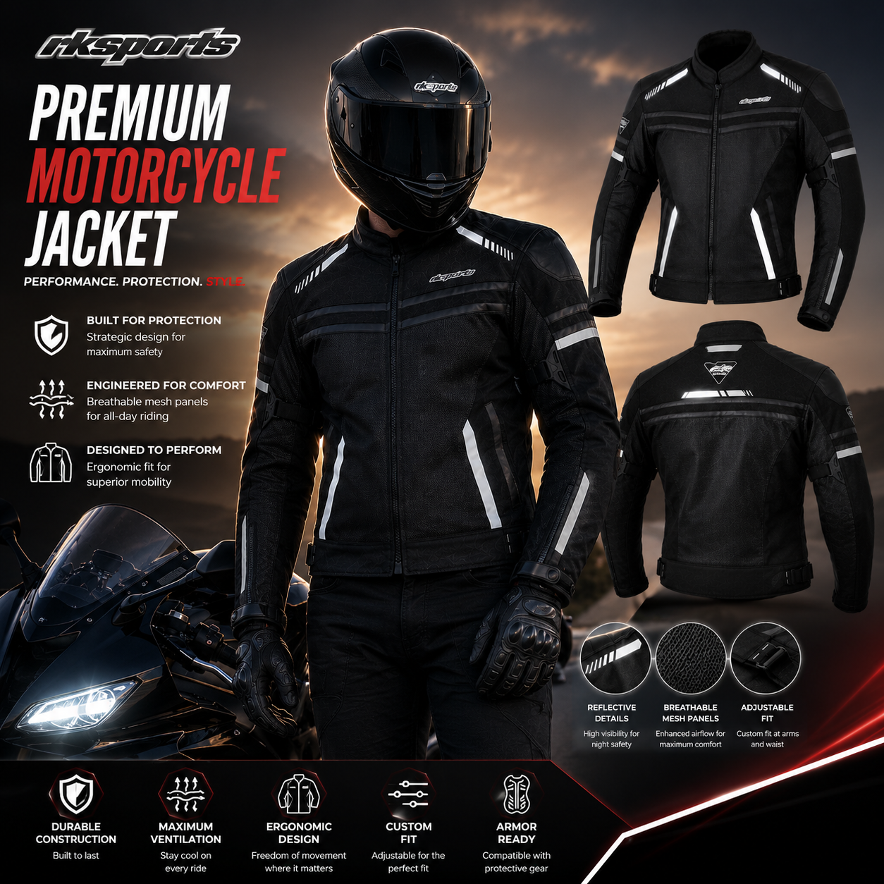 Proto Figo Mesh 1535 Protective Motorcycle Jacket