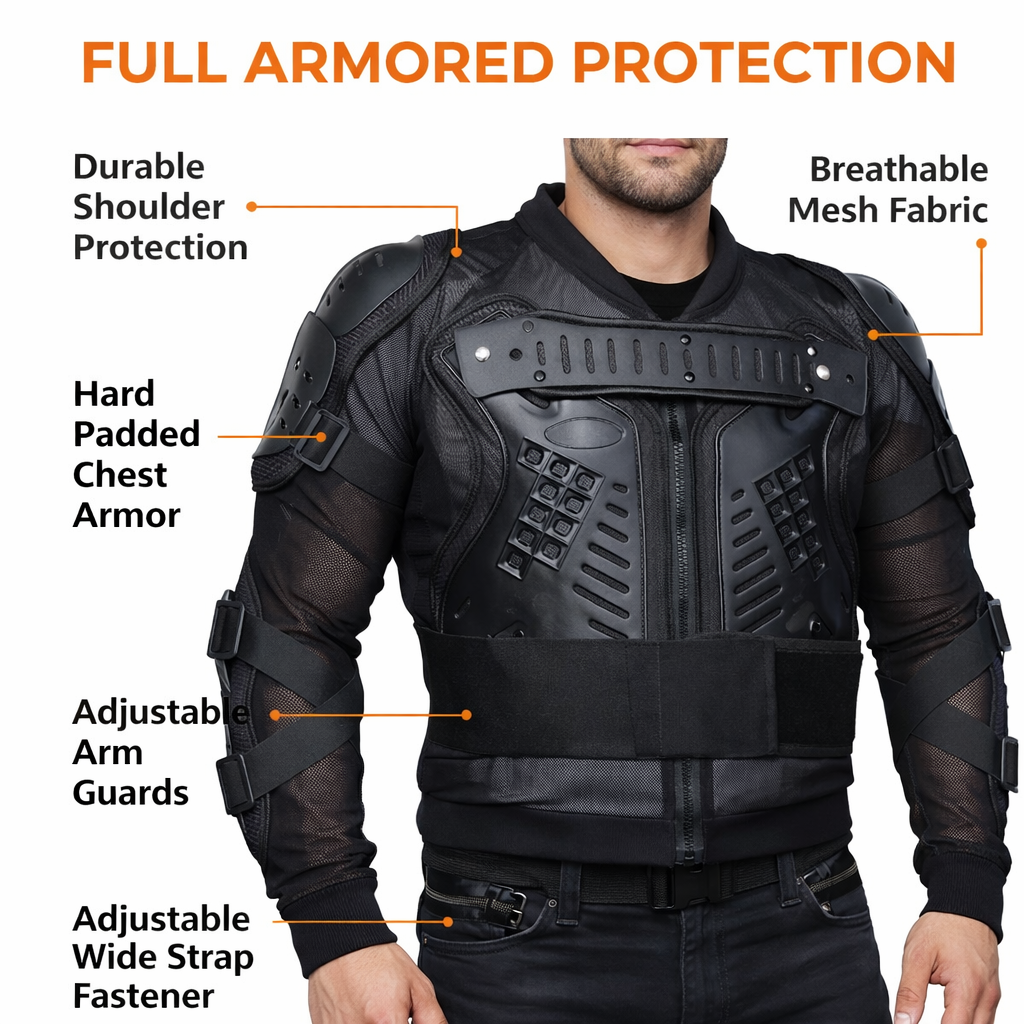 New RKSPORTS MOTOCROSS MOTORBIKE CE ARMOURED BODY PROTECTION  ADULT JACKETS