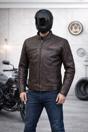 Blouson de moto en cuir RK Sports Speed 3