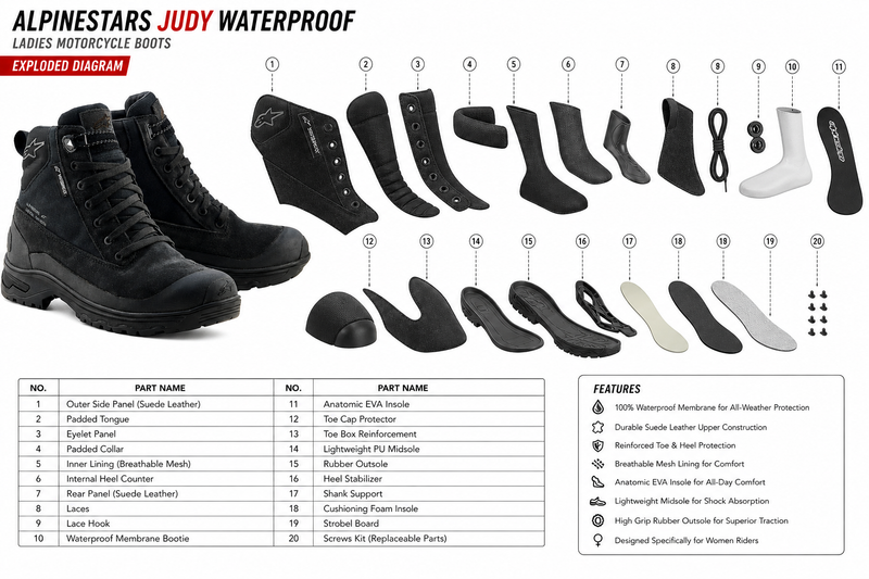 Alpinestars Judy waterproof Ladies Motorcycle Boots