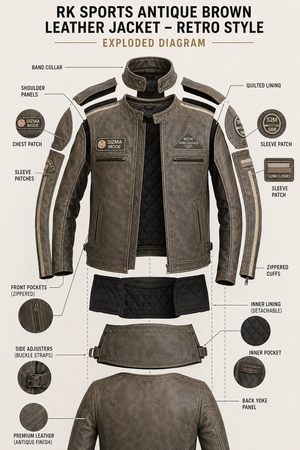 Blouson moto RK Sports Leather Antique