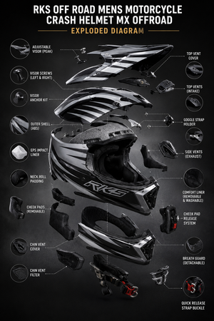Casque de Moto Tout-Terrain RK Sports Crash Mx