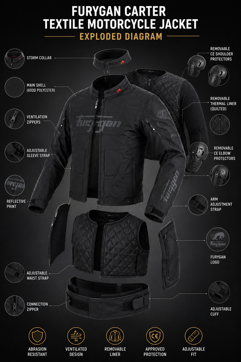 Furygan Carter textile motorcycle jacket