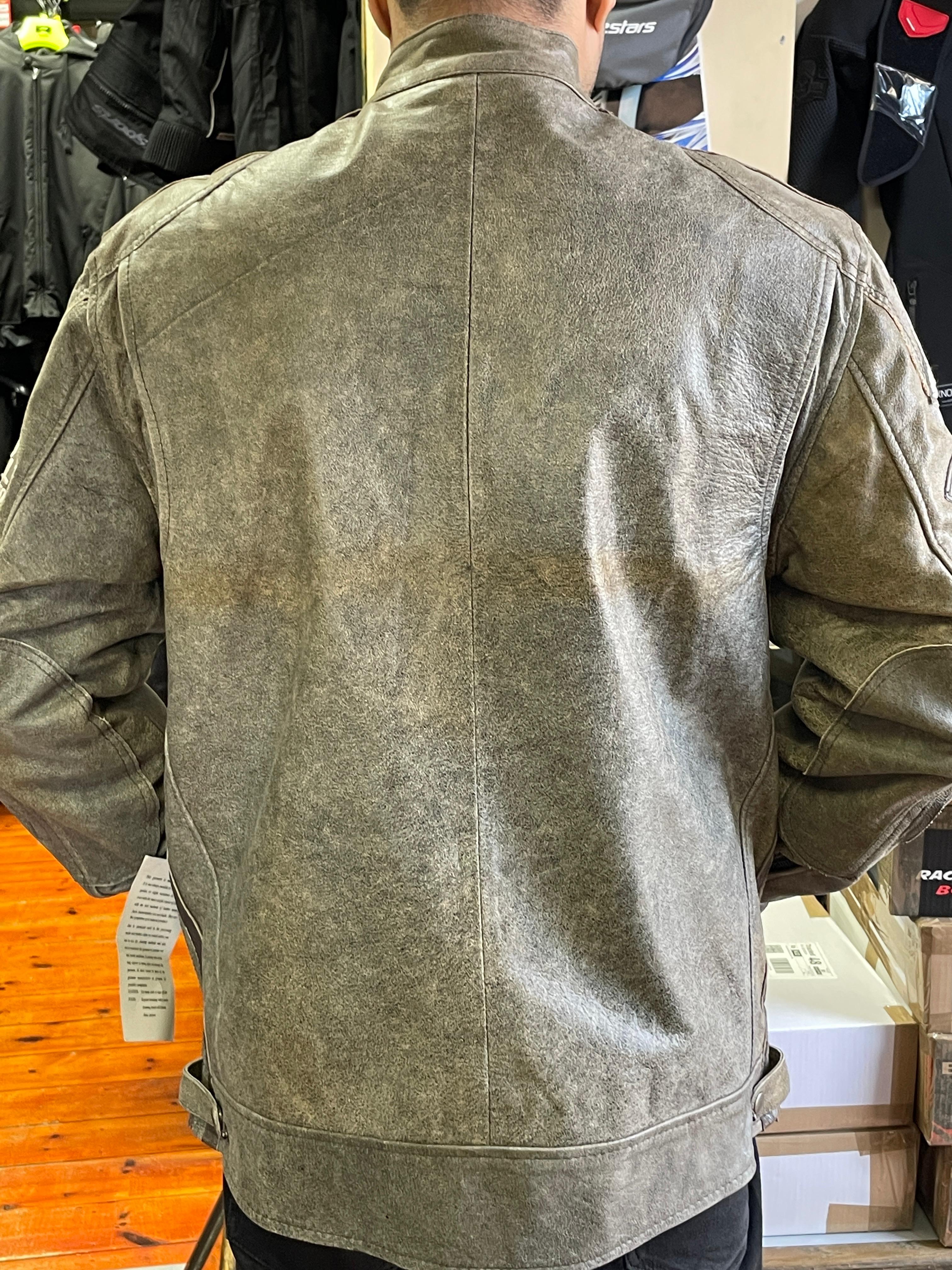 RK Sports Antique Brown Leather Jacket – Retro Style