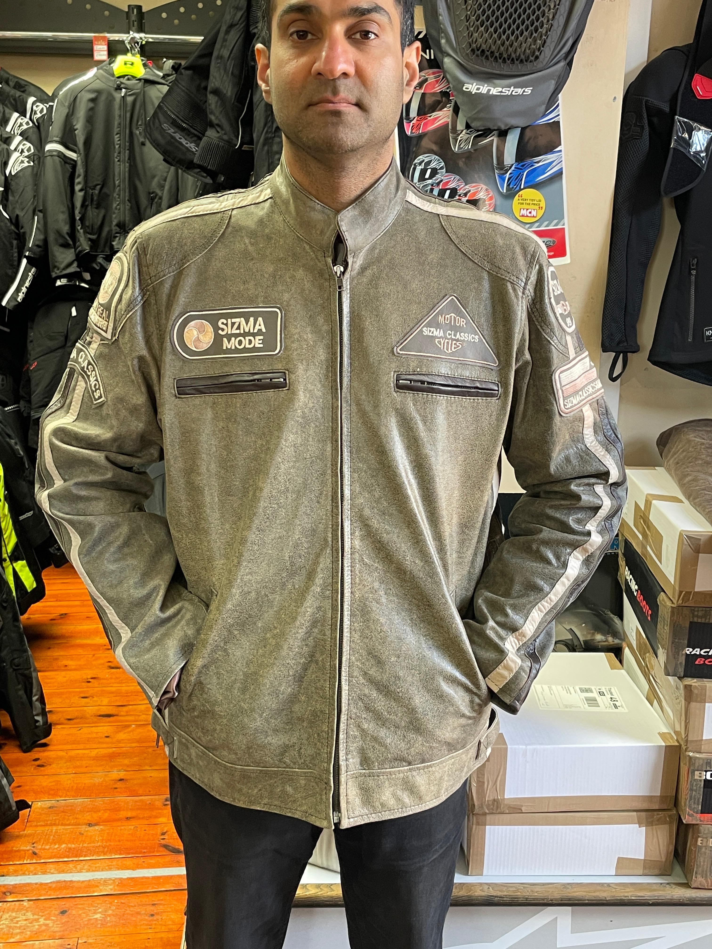 RK Sports Antique Brown Leather Jacket – Retro Style