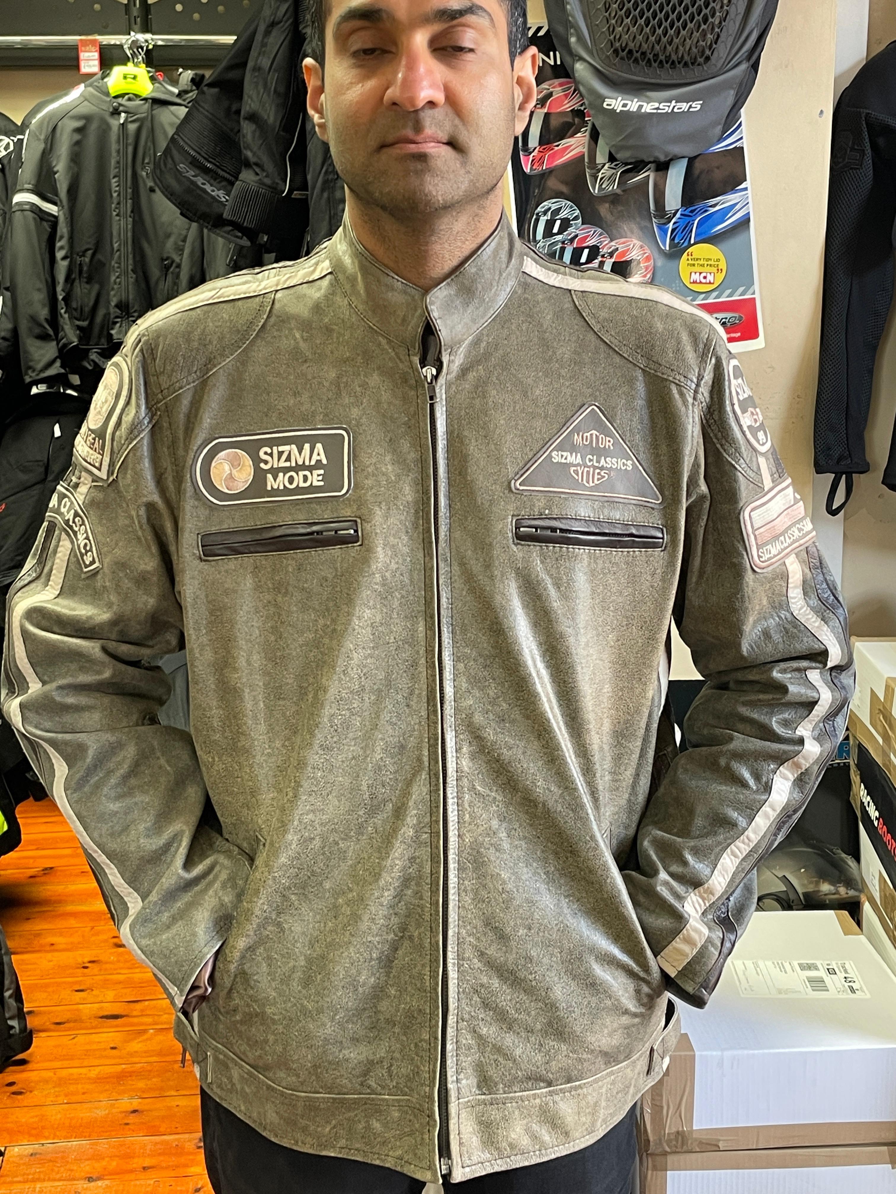 RK Sports Antique Brown Leather Jacket – Retro Style