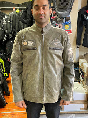 RK Sports Antique Brown Leather Jacket – Retro Style