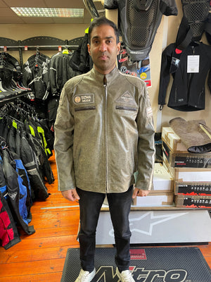 RK Sports Antique Brown Leather Jacket – Retro Style