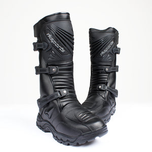 RKSPORTS MENS MOTORCYCLE MOTORBIKE RK-16 ADVENTURE BLACK LEATHER BOOTS