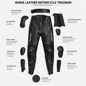 Pantalon de moto en cuir RK Sports