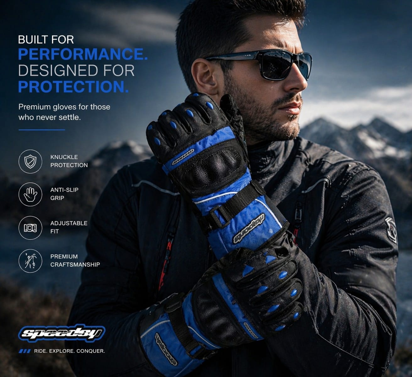 RKsports Motorcycle Motorbike Waterproof Windproof Winter Gloves