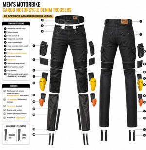 Jeans moto RK Sports New Stretch Cargo avec Kevlar