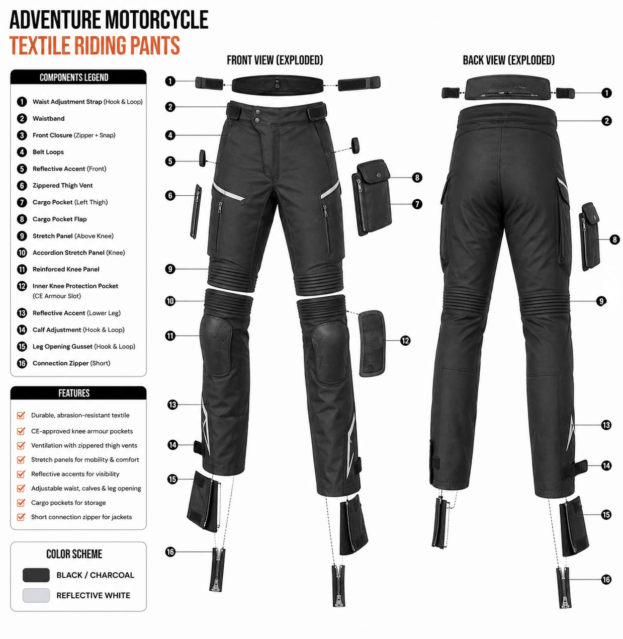 Pantalon de moto Oxford Montreal 4.0 Dry2Dry Stealth