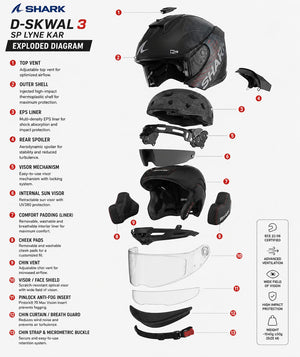 Intercom de Moto Intégral Shark D-Skwal 3 Sp Lyne Kar