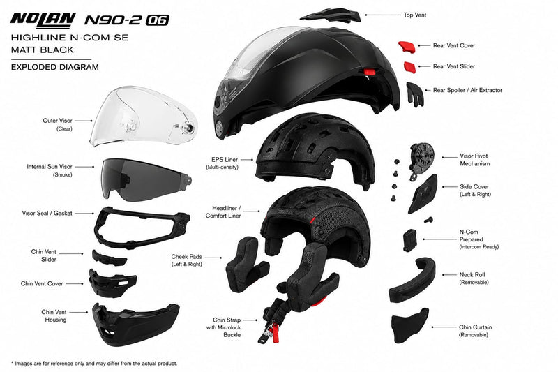 Helmet NOLAN N90-2 06 Highline N-Com SE Matt Black Size L