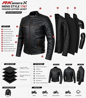 Blouson moto tendance Proto en similicuir style 1767