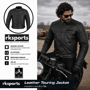 Blouson moto en cuir Proto Leather 1586 Fashion avec armure
