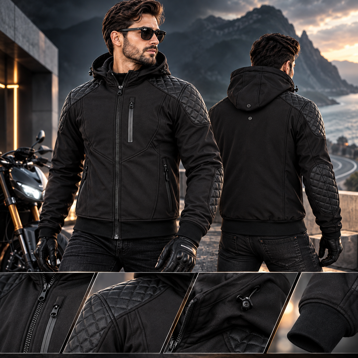 RK Sports CE Armor Soft Shell Armoured Motorcycle Hoodie