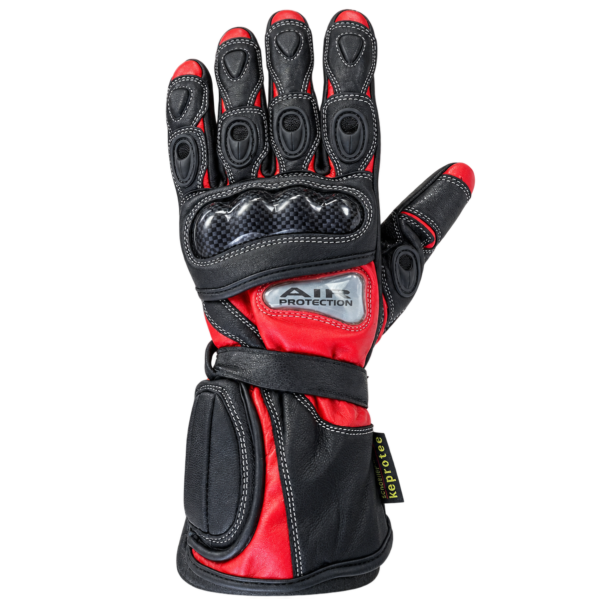Motorcycle Gloves 504 Waterproof Leather Armoured Biker Riding Gloves Red Blue